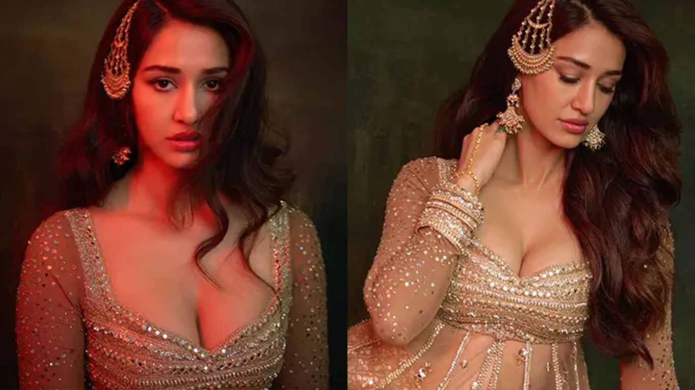 Disha Patani Golden Sharara