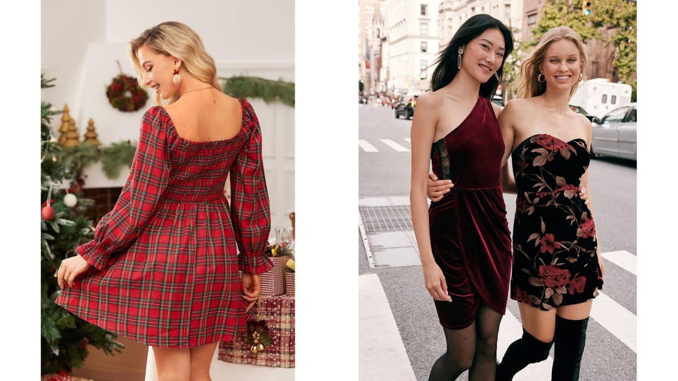 Plaid Christmas dresses for a cozy look