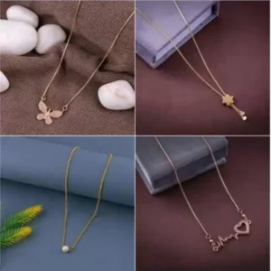 Combo of 4 Gold Plated Necklace Chain